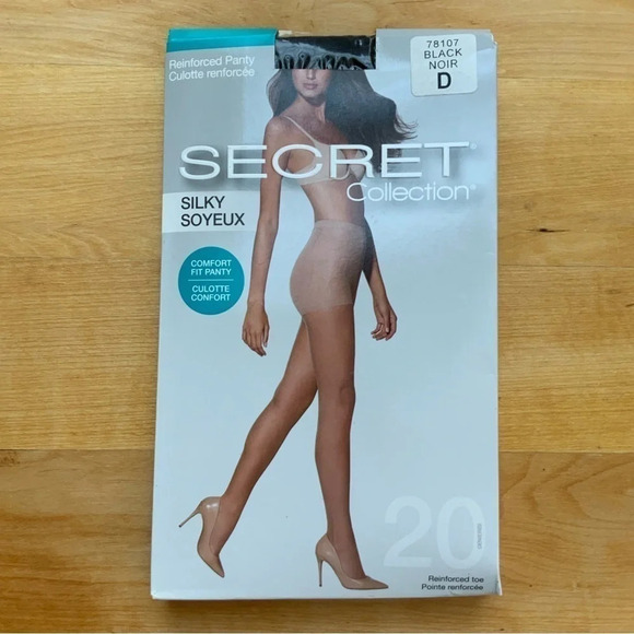 3/$25 SECRET Black Comfort Fit Sheer Tights - Picture 7 of 7